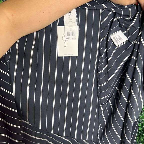 NWT JOIE Womens Stripe LUNDYN Midnight Skirt Career Flowy Navy Sz 2 - Picture 8 of 10